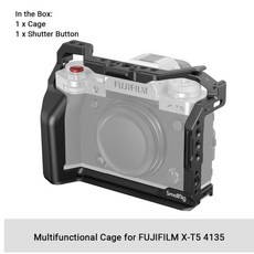 후지필름 X-T5 레트로 핸드 케이지 키트 용 SmallRig 다기능 1/4 "-20 -16 및 ARRI 구멍 4135, 01 Cage 4135, 1개