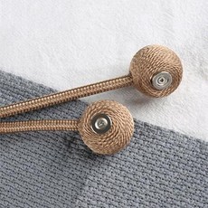 감성잇템 볼로프 장식 끈 걸이 마그네틱 커튼 타이백, 블랙