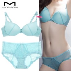 메이든폼 메이든폼 캣츠아이 초경량 와이어 브라&amp;팬티 세트 민트