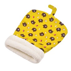 HANTAO 반려동물 반밀폐 침낭 숨숨집 캣배딩 애견이불집, 노란색, 1개