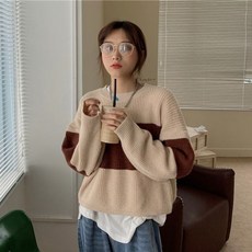 숏 골지 스프라이트 겨울 가을 여성니트 여자 브이넥 크롭 루즈핏 울 터틀넥 플로티