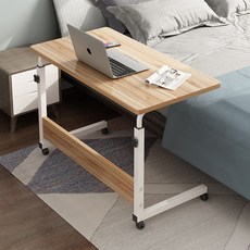 내일내꺼 높이조절 이동식 사이드 테이블 3단 60*40CM, 우드