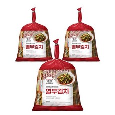 종가 오래오래 맛있는 열무김치 2.5kg 반찬해결사 엄마솜씨 국산 김치 캠핑식사, 3개