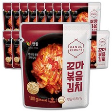 한울 꼬마 볶음김치 100gx20개 여행용 편의점 팩 미니 라면 소포장 김치, 20개, 100.074g