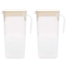 KAZT 乾淨的Easy Handle冰箱水瓶, Ivory, 2L, 2個