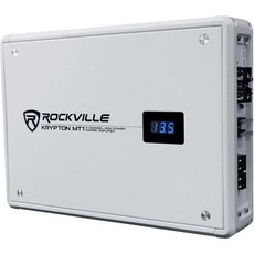 로크빌 크립톤 MT1 1600W 피크400W RMS 2채널 해양 증폭기 화이트 클래스 AB IPX6 원격 조정 가능 크로스오버 볼트 미터 포함 보트 서브우퍼 풀 레인지 스피커에 적, 2 Channel