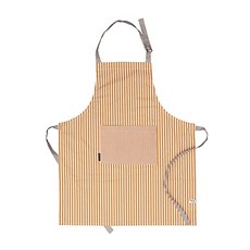 스트라이프 스커트 27.5 x 33 인치 요리 빵 편리한 주머니 및 목 허리 허리 조절 식 표면 요리를위한 100 % 유기농면 여성 팩 (Stripe Yellow)