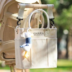 coolable 대용량 다용도 엄마 가방 손가방 기저귀 외출용 엄마용 백팩 여행용 큰, 후크가 달린 오프 화이트 대형 프리 숄더 스트랩 + 오