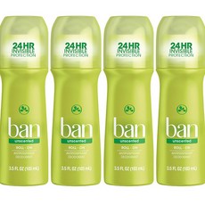 4개세트 남녀공용 반 데오드란트 롤온 ban deodorant 3종, 4개 UNSCENTED 무향, 4개, 103ml