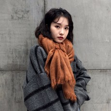 캐시미어머플러 스카프 여성겨울 단색 그레이 가을신상 코디하기쉬운 두꺼운 보온 학생 니트 캐시미어 머플러
