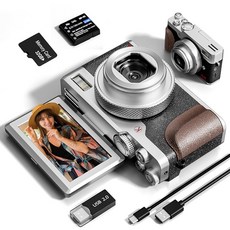 56MP 디지털 카메라 유튜브용 4K 자동 초점 32GB TF 카드 18배 줌 흔들림 방지 여행용 컴팩트 카메라