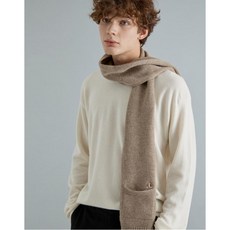 헤지스 악세서리 남성 20FW [신상]베이지 퍼피자수 울캐시미어혼방 머플러(남여공용) HJMU0F981I2