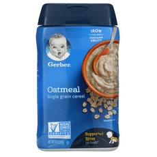 Gerber 오트밀 단일 곡물 시리얼 227g(8oz) 2팩, 227g, 2개