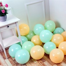 해외 파티 풍선 100 세트 웨딩 장식 용품 프로포즈 룸 웨딩, 단일옵션, 30. 마카롱 그린 + 오렌지 10