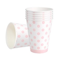 피플스파티 파티컵 240ml 라인도트 18P, 1개, 핑크