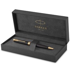 PARKER 소네트 볼펜 매트 블랙 래커 골드 트림 미디엄 포인트 잉크 1931519 핫템 잇템, 골드 트림이 있는 매트 블랙 래커