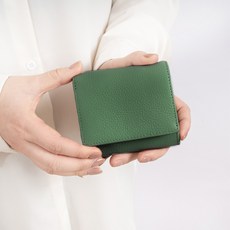 컴팩트 이중 접이식 지갑 100g 초경량 RFID 차단 기능 소가죽