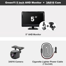 후석 리어 모니터 GreenYi AHD IPS 1080P 야간 자동차 후방 170 ° 역방향 4.3 5/7 인치, 5) 5inch and 3A816
