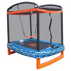 JUMP POWER 72 x 50 직사각형 실내 실외 트램폴린 및 스윙 콤보가있는 안전망. 유아 및 어린 이용, Blue, Black, Orange, Green, W, Blue, Black, Orange, Green, W, 상세 설명 참조0