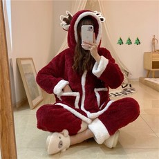 루돌프 파자마 겨울 수면잠옷 극세사 양털 따뜻 크리스마스 산타