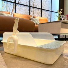 고양이모래 사막화 변기훈련훈련 망사홍고양이샌드볼 외부 튀김 방지 폐쇄형 고양이 화장실 라지 사이즈 고양이샌드 냄새 똥통 고000041089, 01 망홍중호묘사분홍송대야삽