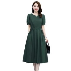 런메시 Runmecy 중년여성옷 빅사이즈 여름원피스 반팔 롱원피스