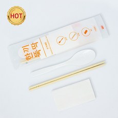 500개 개별포장 수저 냅킨 3종세트 한끼뚝딱 숟가락 젓가락 냅킨 OPP 일회용세트, 1세트