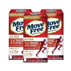 쉬프 무브 프리 조인트 헬스 울트라 관절 건강 75 정 3병 / Schiff Move Free Ultra Triple Action Joint 75ct 3bt Exp. 2025/09, 3개, 75정