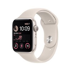 애플 워치 SE2 (2세대) GPS 40mm 스마트워치 피트니스 수면 트래커 낙상감지, 스타라이트 스포츠밴드 / 스타라이트, 44mm + Small/Mediumcm