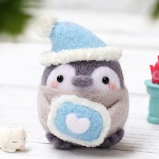 DIY 양모 펠트 스티칭 재미있는 만화 공예 바늘 Felting 스타터 키트 성인 수제 재료 키트 소녀 축제 공예, w115, 1개