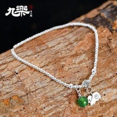 은발찌 남자 여자 실버 순은 990 심플코끼리볼체인 큰발찌 여삼계 발목줄여성이지