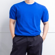 오드아이스트릿 머슬핏반팔니트 남자반팔니트 라운드넥 여름 인견 쿨 덴디 남친룩
