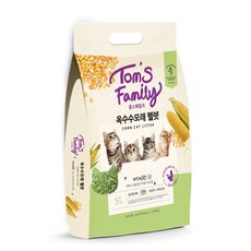 네로앤펫 고양이 옥수수 친환경 모래 톰스패밀리 펠렛 5L, 1개, 자스민 향