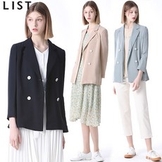리스트 리스트 레이디 사이드 슬릿 더블 버튼 재킷