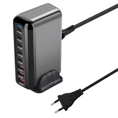 3.0 USB C타입 고속 충전기 휴대폰 및 태블릿용 디자인 600W GaN 8 포트 5C3A PD 신제품, 01 EU Plug