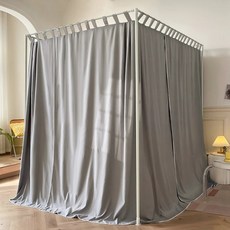 침대 모기장 구식 코트 가정용 1.8M 먼지 상단 음영 천 선반 에어컨 바람, 3) Gray without bracket - 1.5*, 1개