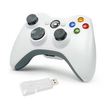 2.4G Xbox 360 게임패드 무선 유선 컨트롤러 PC 게임 컨트롤러 조이패드용 Xbox 360/360 슬림 PC 스팀 게임패드 지원, 04, 1개, 4) white