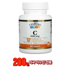 21st Century 비타민 C 1 000mg 60정 총120정 2개 비타민 칼슘, 1000mc60정(총120정)