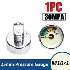 서바이벌게임 전술게임 PCP 페인트볼 펌프 밸브 25mm M10x1 고압 게이지 1 인치 미니 에어 스쿠버 Manometr, 06 M10c30mpa x 1pcs, 1개 - 잠수미니게이지