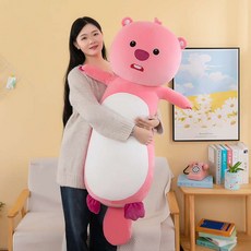 잔망루피 바디필로우 루비 애착 인형 수면 긴 베개 핑크 플러시 장난감 소녀 침대 다리, 100 cm, 핑크 긴 베개