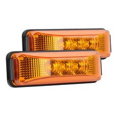 2개 24V 3.9인치 3 LED 트럭 트레일러 전면 후면 LED 사이드 마커 조명 통관 표시 등 방수, 주황색