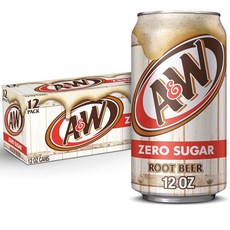 A&W 루트 비어 제로 소다 팝 355ml 12캔 / A&W Zero Sugar Root Beer Soda 12 fl oz 12 Cans, 12개