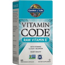 Garden of Life Vitamin E 비타민 60베지캡슐, 1세트, 60정