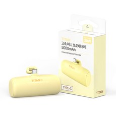 일체형 도킹형 20W 고속충전 미니보조배터리 5000mAh, 버터밀크(C타입)