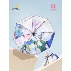 유스윗디 아름다운 꽃 휴대용 5단 미니 양산 겸용 우산