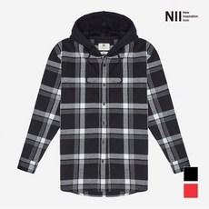 NII NII 공용 후드 오버핏 체크셔츠_NNUNLVW8331