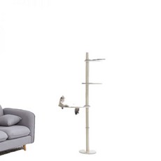  [국내매장정품] 가또블랑코 캣타워 아이언 캣폴+발판3개, 베이지_아이보리 발판 | 빅스텝 5개 