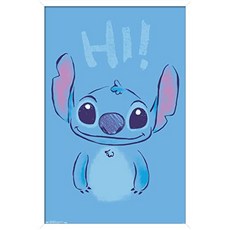 Disney Lilo와 Stitch - 안녕하세요 14.725 x 22.375 백서 계 버전 (14.725" x 22.375" White Framed Version), 본상품