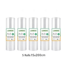 LAIMENG 5 Rolls 가정용 진공 포장기 비닐 팩 용기, 5R 15-200cm
