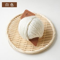 마크라메 뜨개실 모직 원사 중간 두꺼운 DIY 재료, 하얀